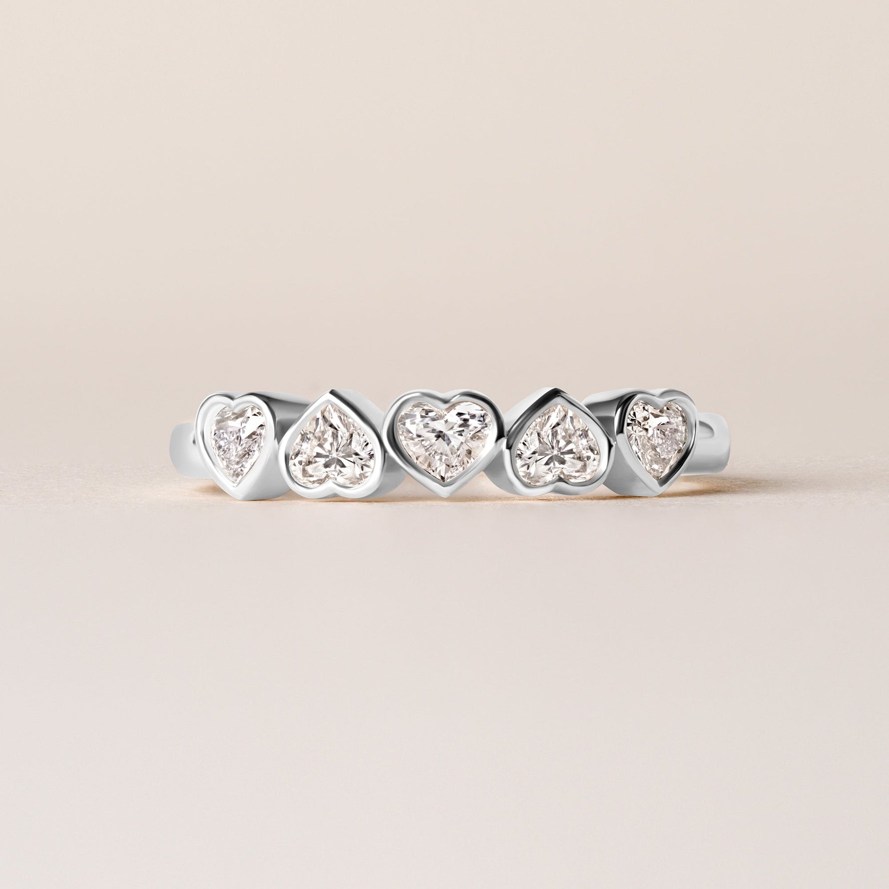 Aurora Mirror Heart Elegance Band Ring ABB-714-V2-HT-D-2  - Abtin & Co.