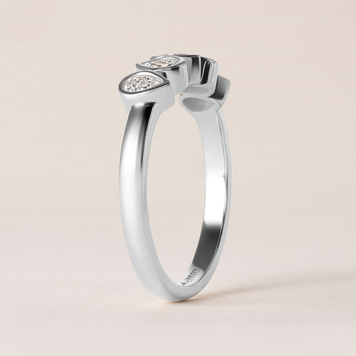 Aurora Pear Elegance Band Ring ABB-714-PR-D-3  - Abtin & Co.