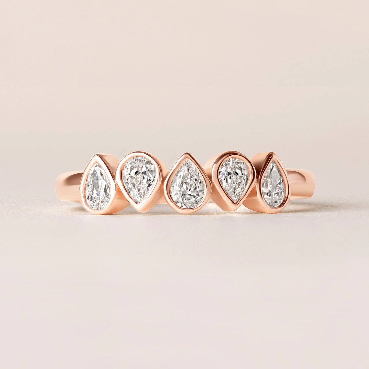 Aurora Pear Elegance Band Ring ABB-714-PR-D-5  - Abtin & Co.