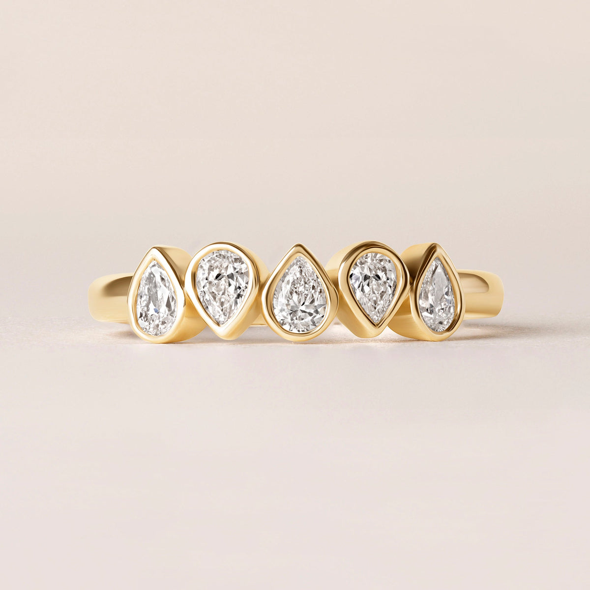 Aurora Pear Elegance Band Ring ABB-714-PR-D-1  - Abtin & Co.