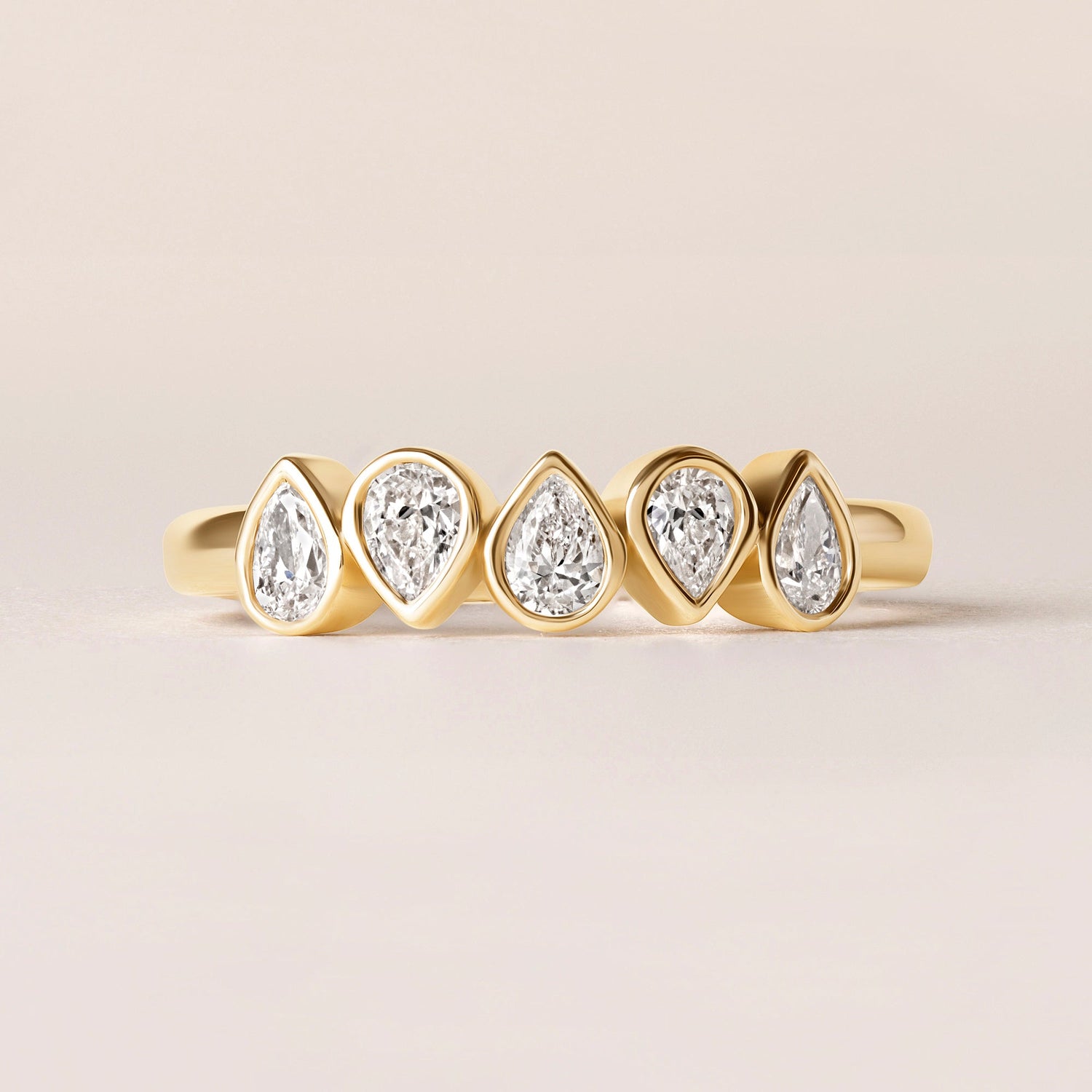 Aurora Pear Elegance Band Ring ABB-714-PR-D-1  - Abtin & Co.