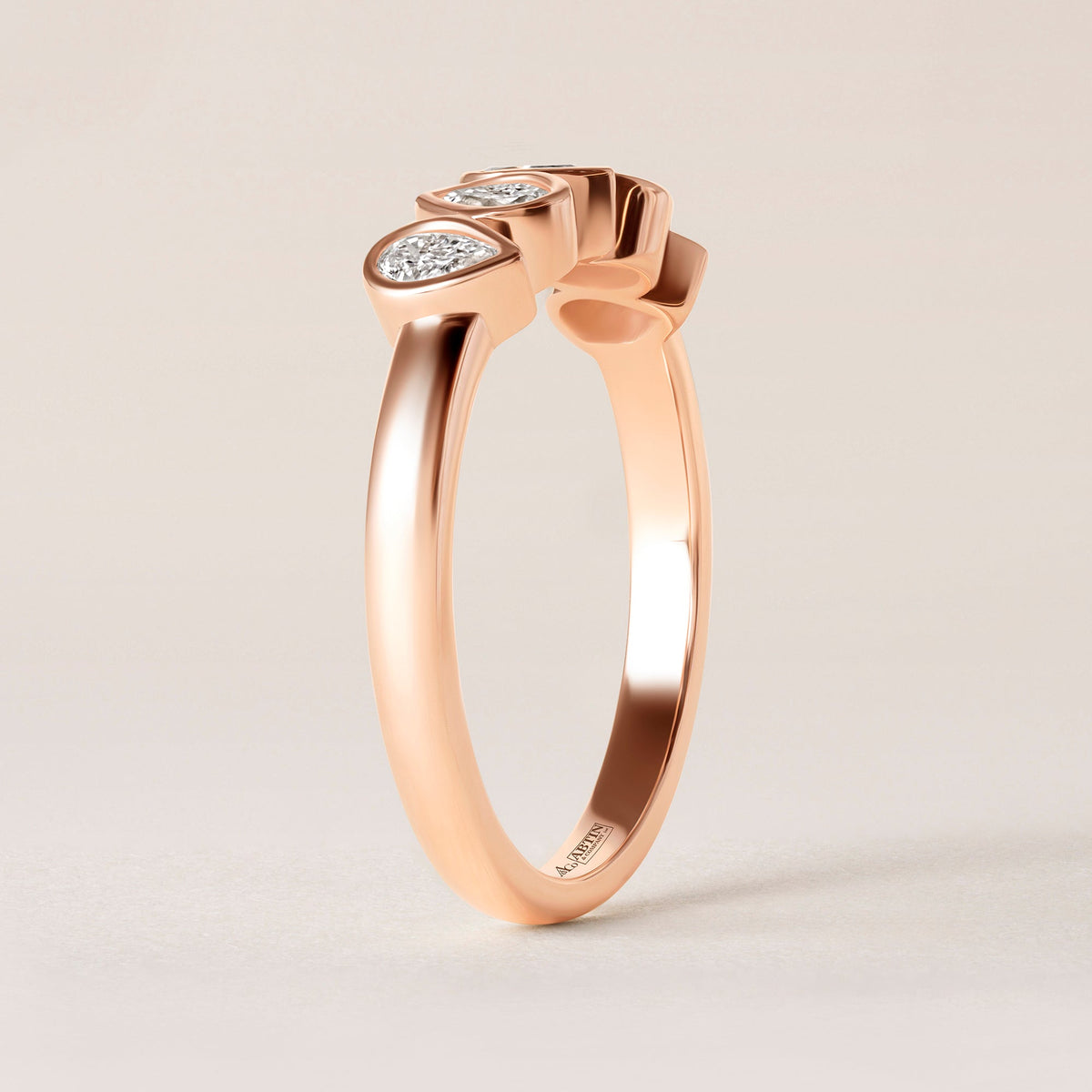 Aurora Pear Elegance Band Ring ABB-714-PR-D-5  - Abtin & Co.
