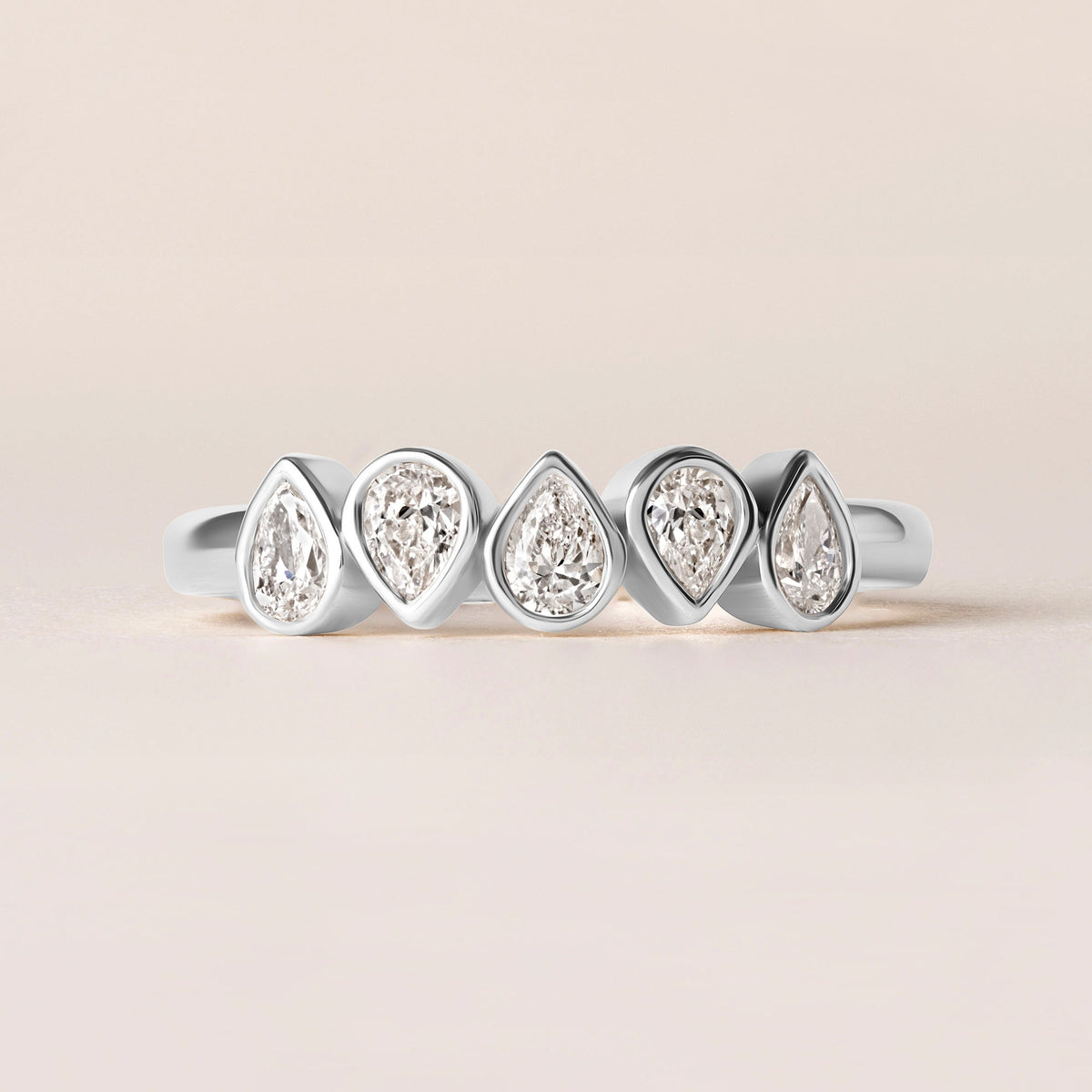 Aurora Pear Elegance Band Ring ABB-714-PR-D-3  - Abtin & Co.