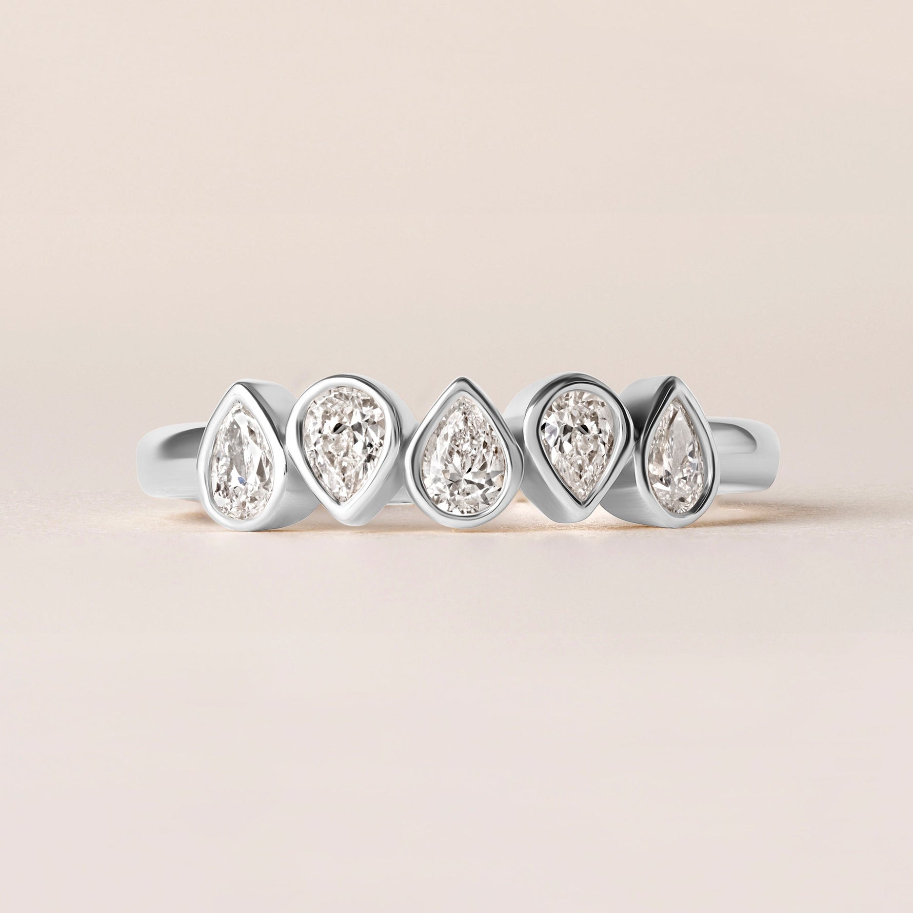 Aurora Pear Elegance Band Ring ABB-714-PR-D-3  - Abtin & Co.