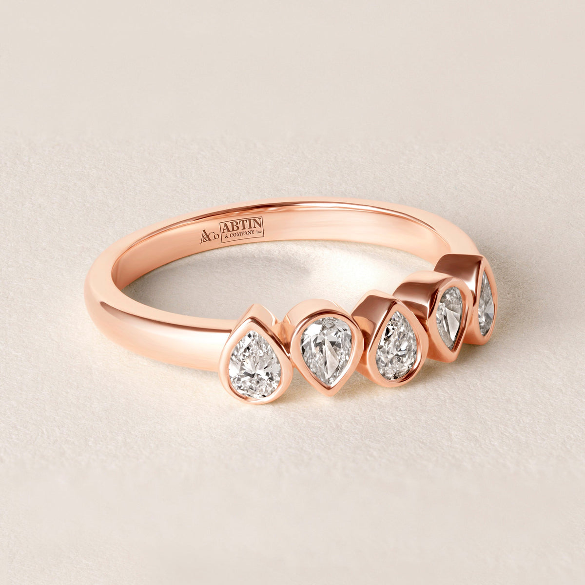 Aurora Pear Elegance Band Ring ABB-714-PR-D-5  - Abtin & Co.