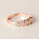 Aurora Pear Elegance Band Ring ABB-714-PR-D-5  - Abtin & Co.
