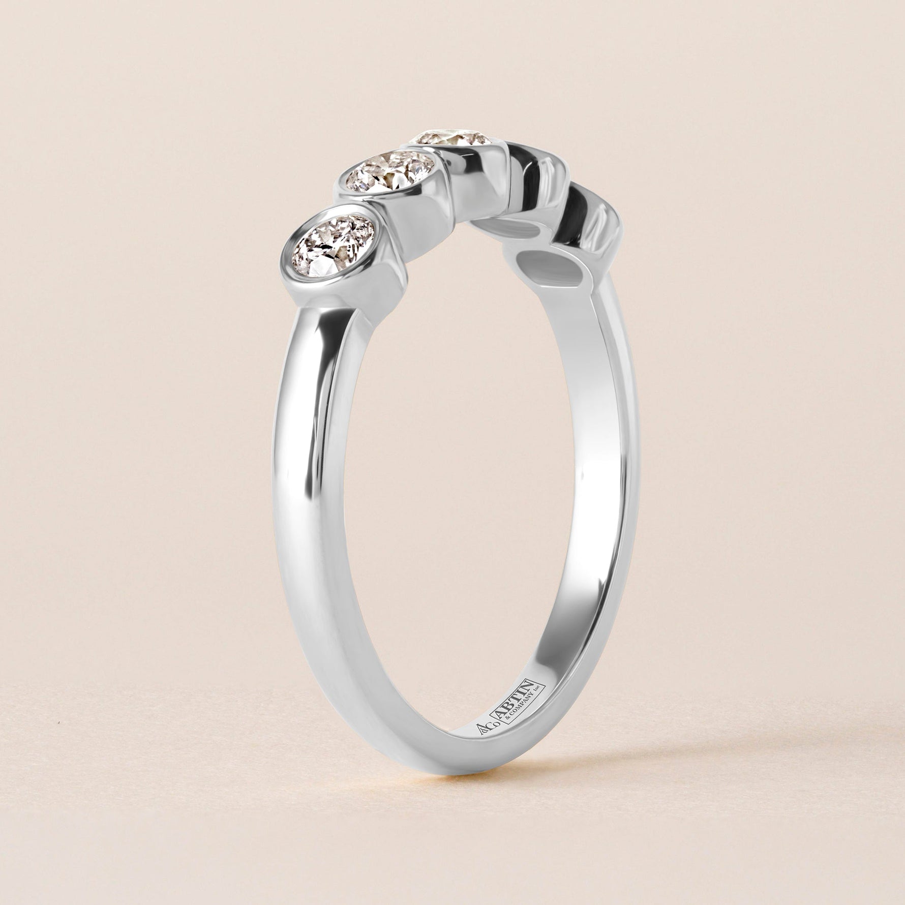 Aurora Round Elegance Band Ring ABB-714-RD-D-3  - Abtin & Co.