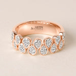 Cascade Tear Drop Band — Halfway Ring ABB-716.1-PR-D-5  - Abtin & Co.