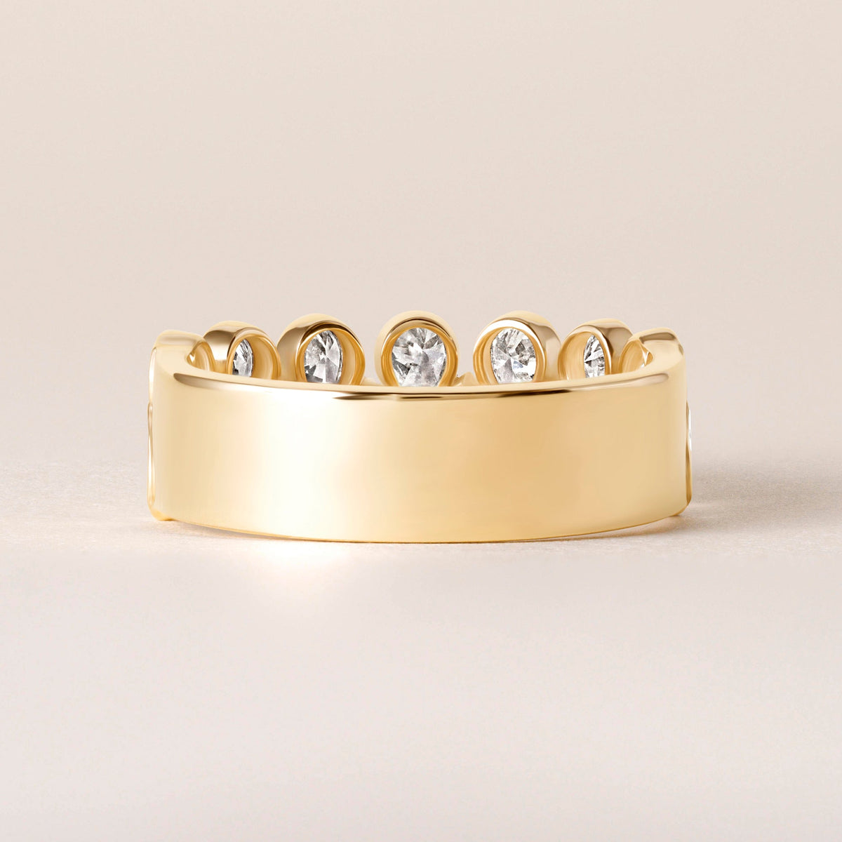 Cascade Tear Drop Band — Halfway Ring ABB-716.1-PR-D-1  - Abtin & Co.