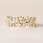 Cascade Tear Drop Band — Halfway Ring ABB-716.1-PR-D-1  - Abtin & Co.