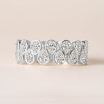 Cascade Tear Drop Band — Halfway Ring ABB-716.1-PR-D-3  - Abtin & Co.