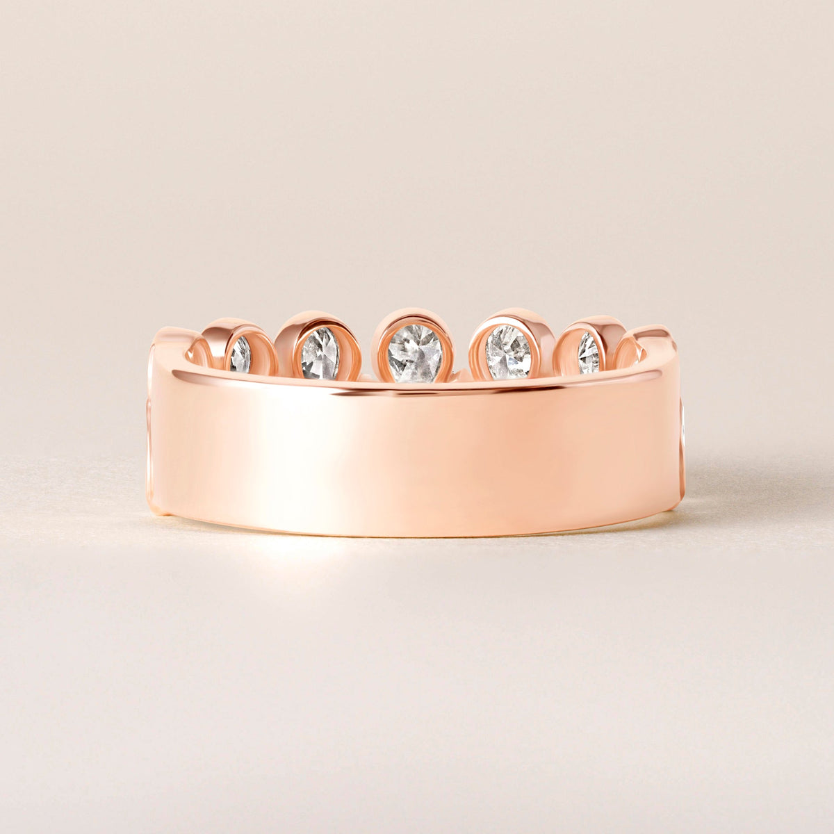 Cascade Tear Drop Band — Halfway Ring ABB-716.1-PR-D-5  - Abtin & Co.