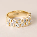 Cascade Tear Drop Band — Halfway Ring ABB-716.1-PR-D-1  - Abtin & Co.