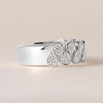 Cascade Tear Drop Band — Halfway Ring ABB-716.1-PR-D-3  - Abtin & Co.
