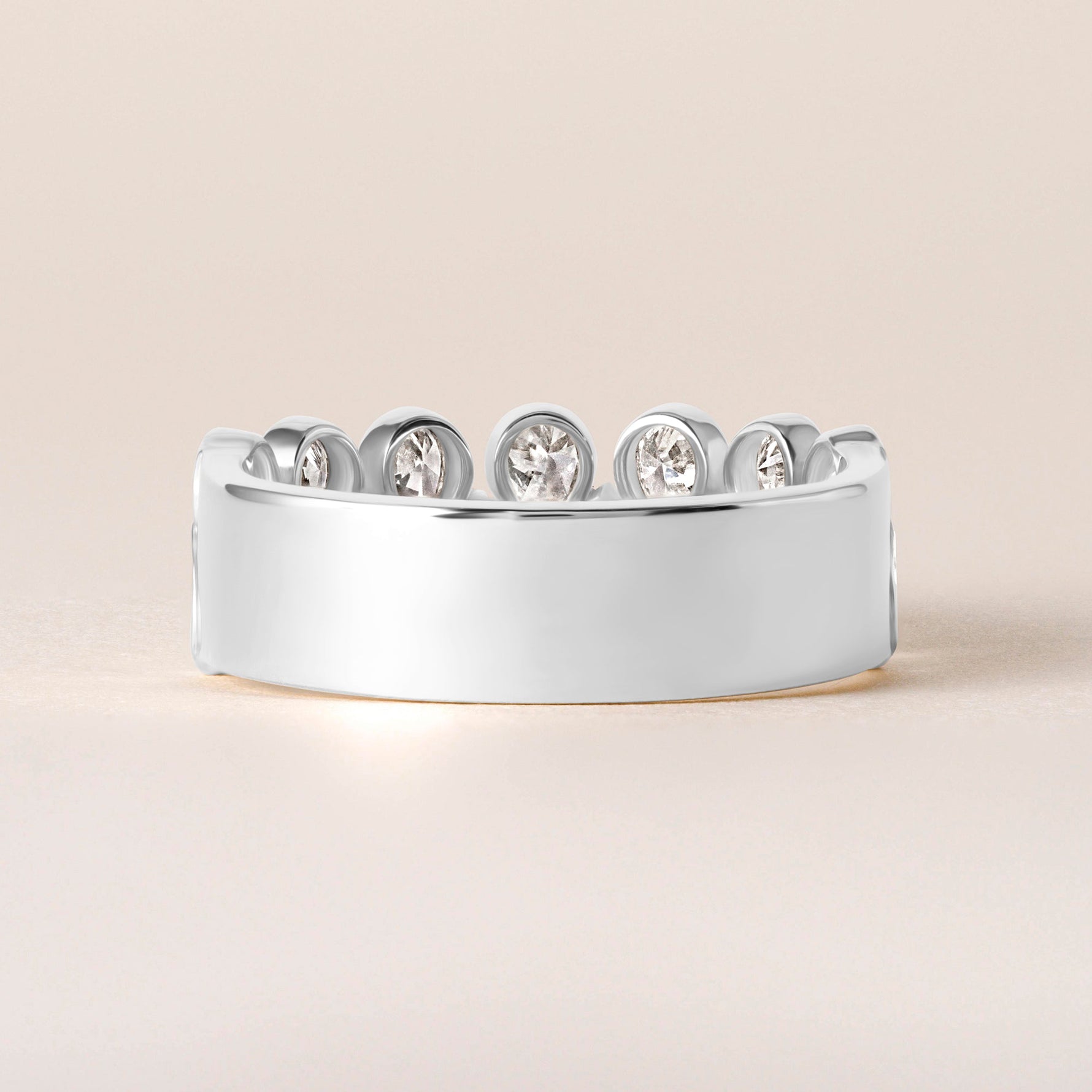 Cascade Tear Drop Band — Halfway Ring ABB-716.1-PR-D-3  - Abtin & Co.