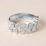 Cascade Tear Drop Band — Halfway Ring ABB-716.1-PR-D-3  - Abtin & Co.