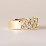 Cascade Tear Drop Band — Halfway Ring ABB-716.1-PR-D-1  - Abtin & Co.