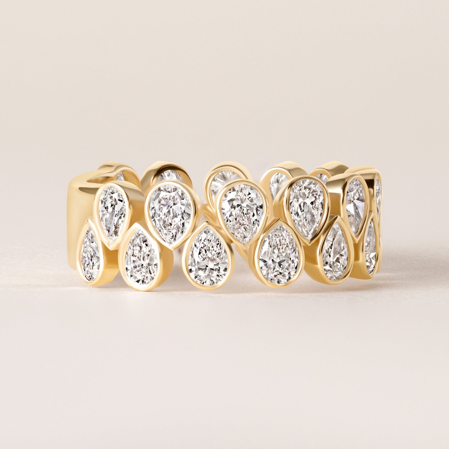 Cascade Tear Drop Band — Three-Quarter Ring ABB-716.2-PR-D-1  - Abtin & Co.
