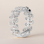Cascade Tear Drop Band — Three-Quarter Ring ABB-716.2-PR-D-3  - Abtin & Co.