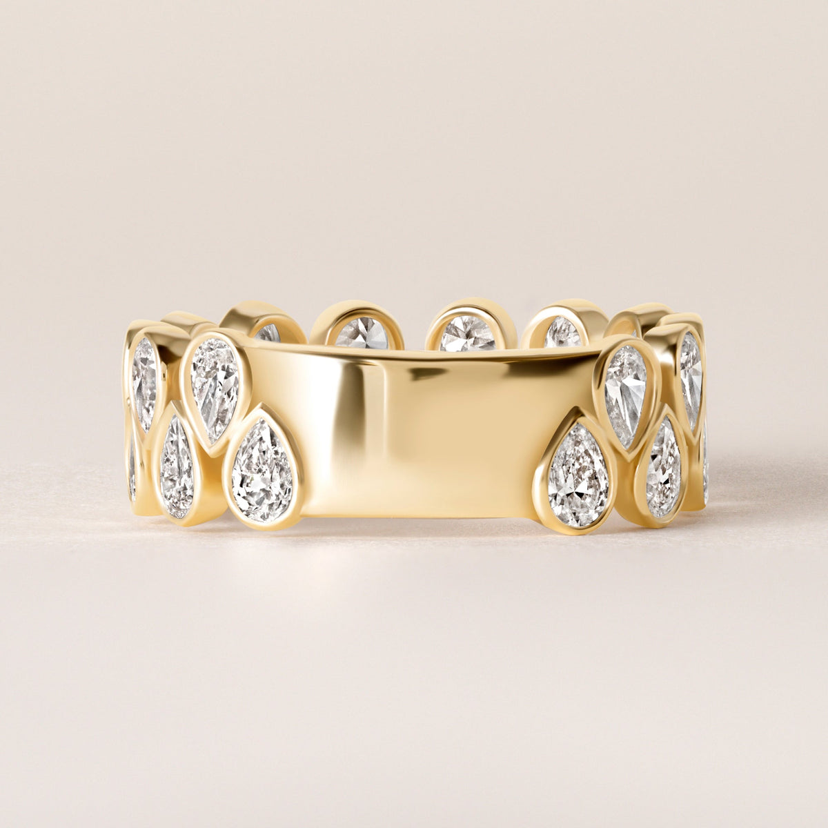 Cascade Tear Drop Band — Three-Quarter Ring ABB-716.2-PR-D-1  - Abtin & Co.