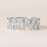 Cascade Tear Drop Band — Three-Quarter Ring ABB-716.2-PR-D-3  - Abtin & Co.