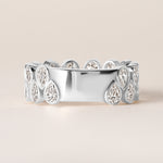 Cascade Tear Drop Band — Three-Quarter Ring ABB-716.2-PR-D-3  - Abtin & Co.