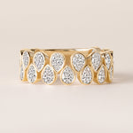 Cascade Tear Drop Band — Three-Quarter Ring ABB-716.2-PR-D-1  - Abtin & Co.