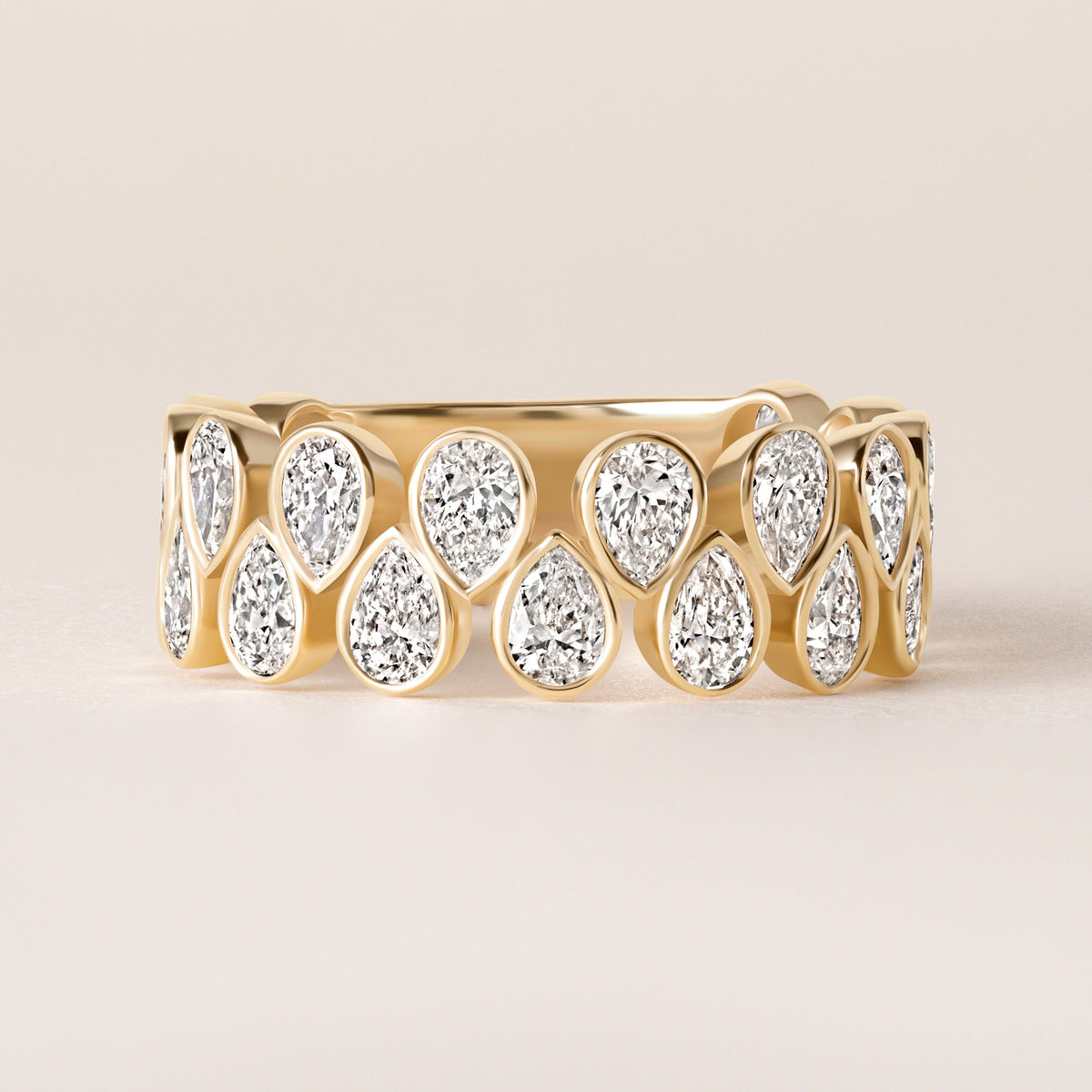 Cascade Tear Drop Band — Three-Quarter Ring ABB-716.2-PR-D-1  - Abtin & Co.