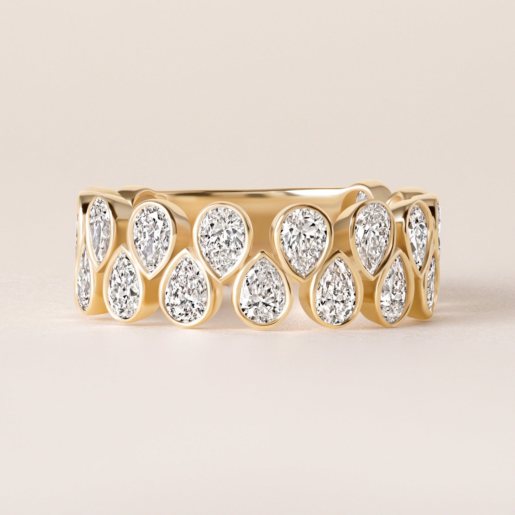 Cascade Tear Drop Band — Three-Quarter Ring ABB-716.2-PR-D-1  - Abtin & Co.