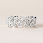 Cascade Tear Drop Band — Three-Quarter Ring ABB-716.2-PR-D-3  - Abtin & Co.