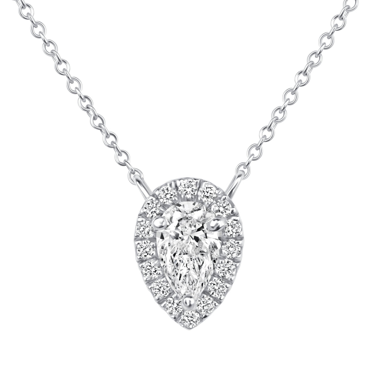 Celeste Teardrop Halo Pendant Pendant ABP-242-LGD-4  - Abtin & Co.