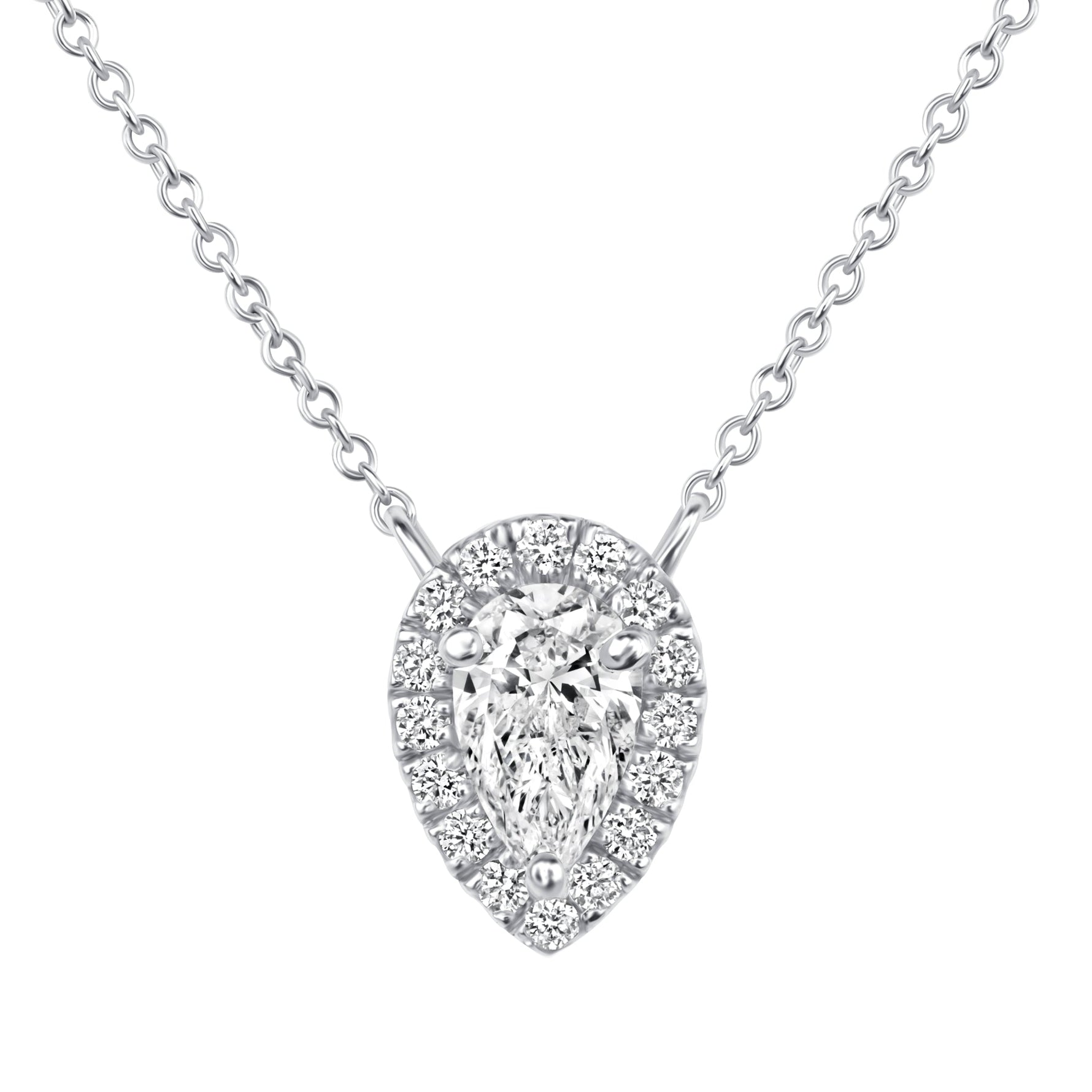 Celeste Teardrop Halo Pendant Pendant ABP-242-LGD-4  - Abtin & Co.
