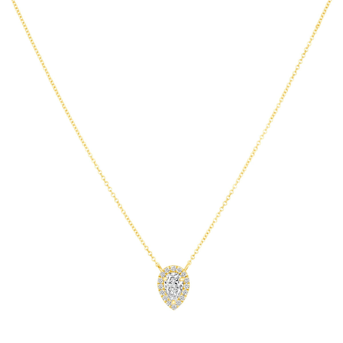 Celeste Teardrop Halo Pendant Pendant ABP-242-LGD-1  - Abtin & Co.