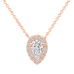 Celeste Teardrop Halo Pendant Pendant ABP-242-LGD-7  - Abtin & Co.