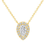 Celeste Teardrop Halo Pendant Pendant ABP-242-LGD-1  - Abtin & Co.