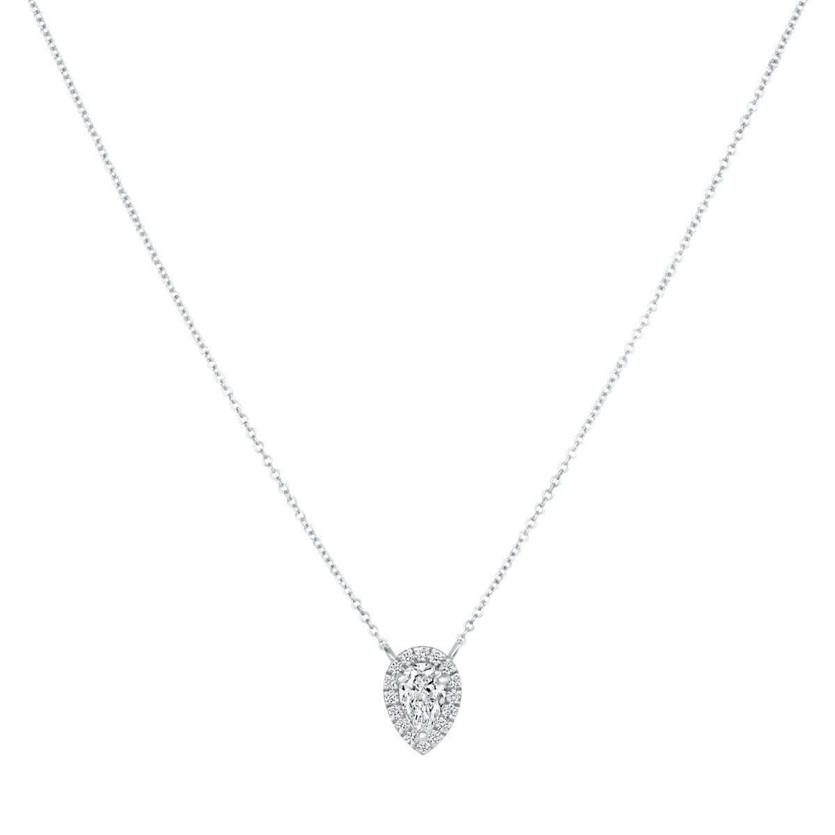 Celeste Teardrop Halo Pendant Pendant ABP-242-LGD-4  - Abtin & Co.