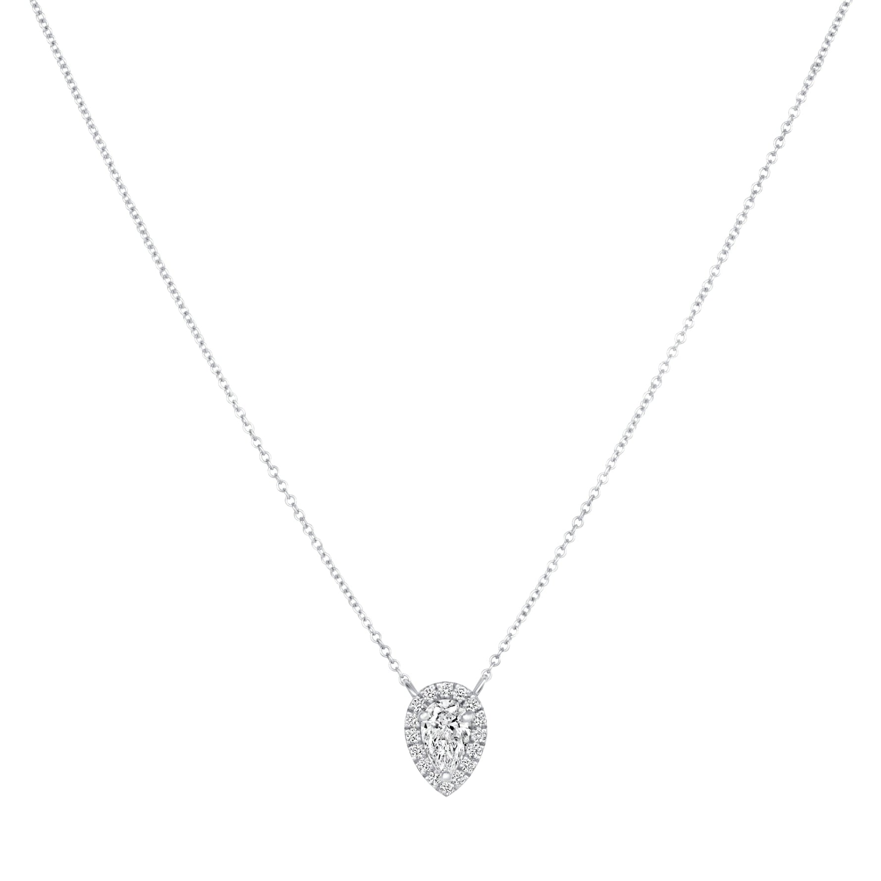 Celeste Teardrop Halo Pendant Pendant ABP-242-LGD-4  - Abtin & Co.