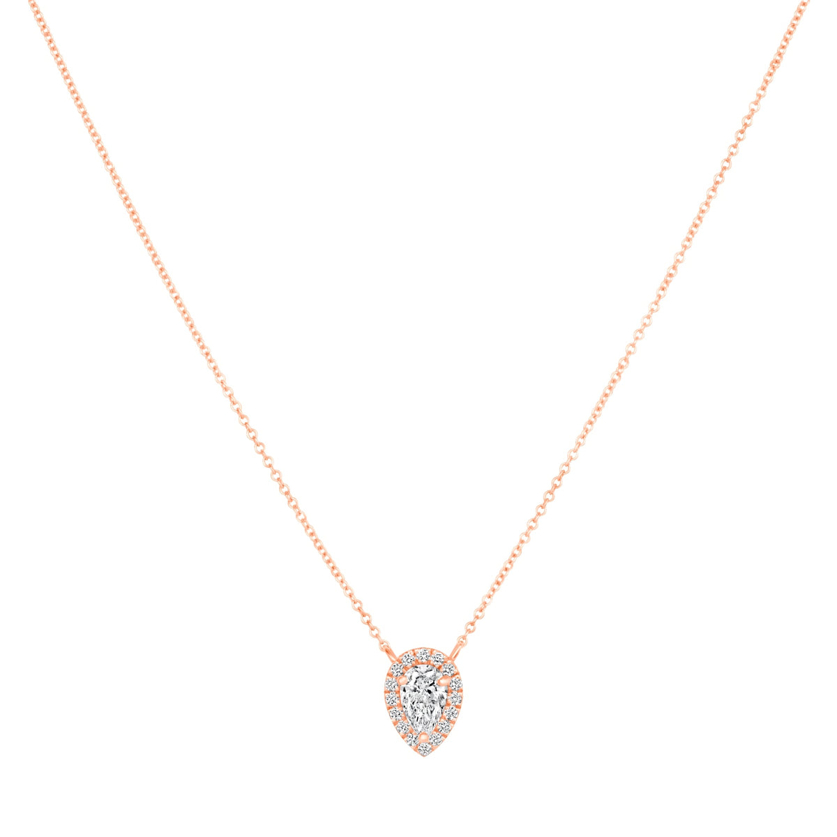Celeste Teardrop Halo Pendant Pendant ABP-242-LGD-7  - Abtin & Co.