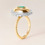 Celestial Emerald Dome Ring Ring ABB-725-EMD-1  - Abtin & Co.