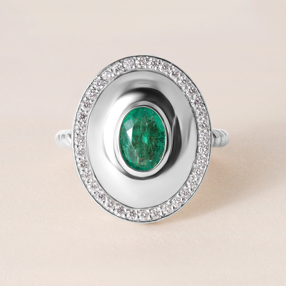 Celestial Emerald Dome Ring Ring ABB-725-EMD-2  - Abtin & Co.