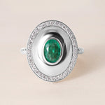 Celestial Emerald Dome Ring Ring ABB-725-EMD-2  - Abtin & Co.