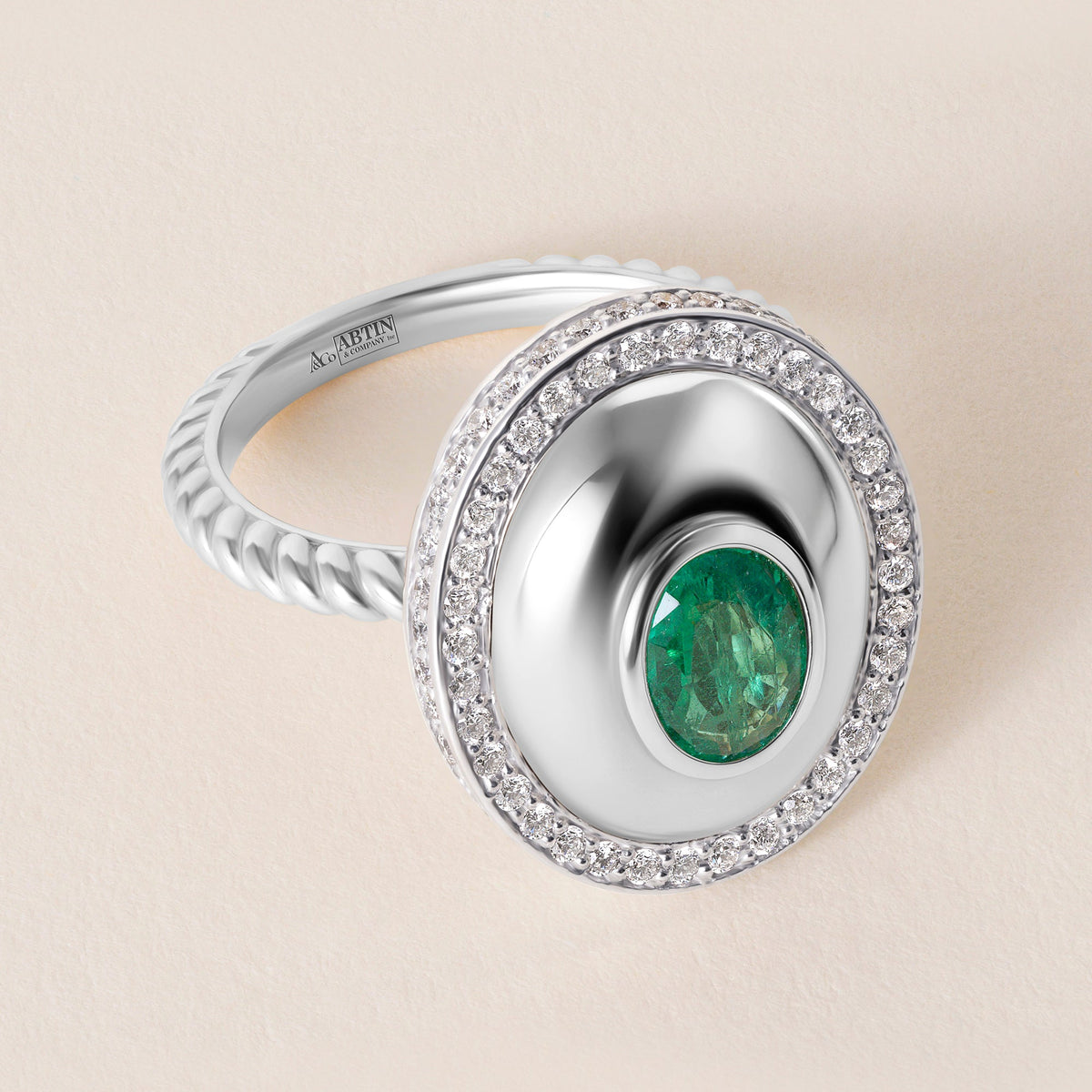 Celestial Emerald Dome Ring Ring ABB-725-EMD-2  - Abtin & Co.