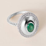 Celestial Emerald Dome Ring Ring ABB-725-EMD-2  - Abtin & Co.