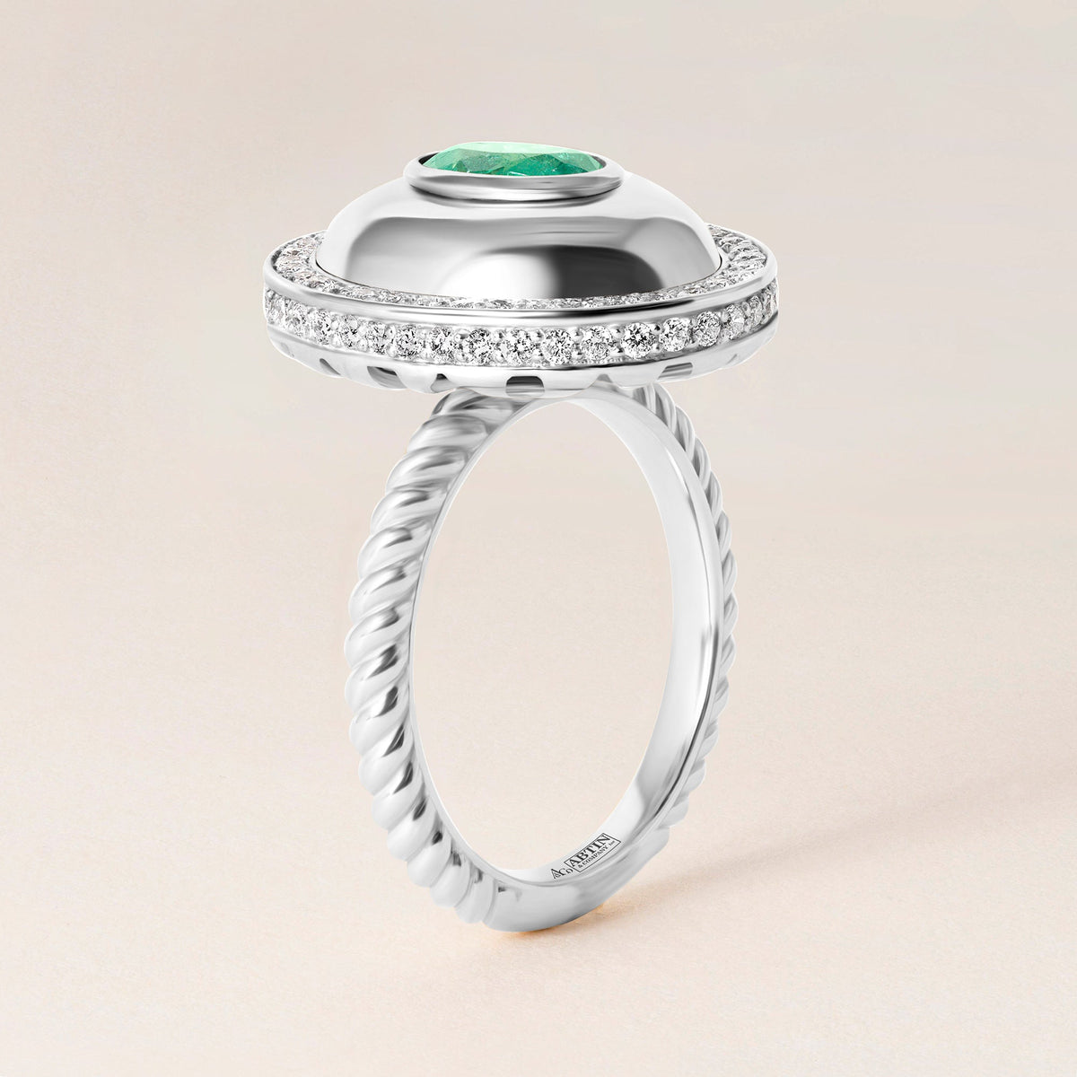 Celestial Emerald Dome Ring Ring ABB-725-EMD-2  - Abtin & Co.