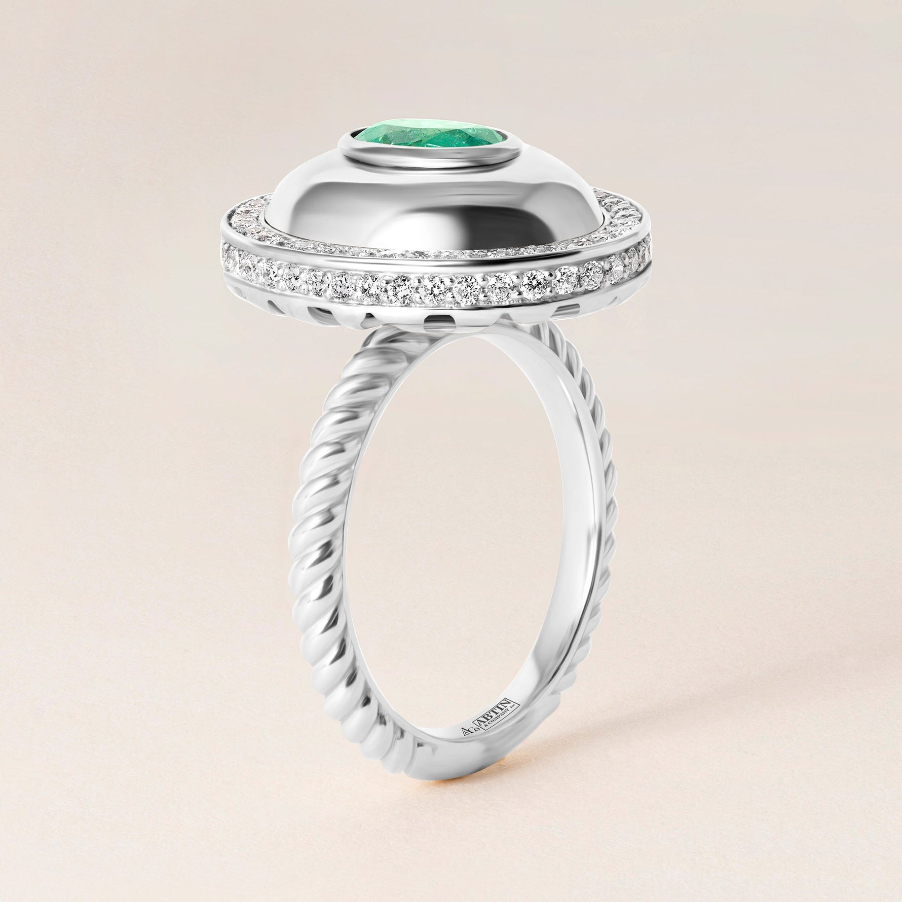 Celestial Emerald Dome Ring Ring ABB-725-EMD-2  - Abtin & Co.