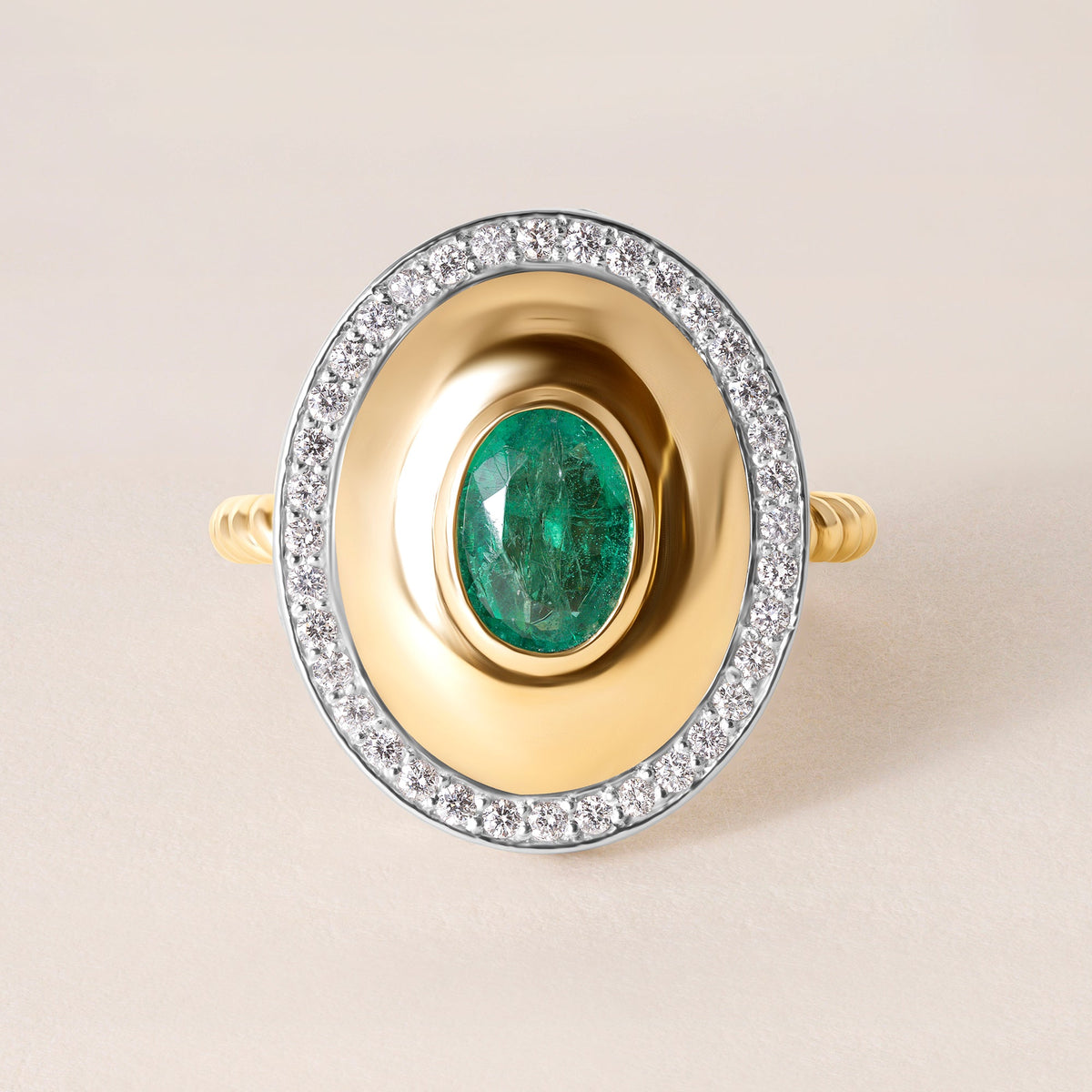 Celestial Emerald Dome Ring Ring ABB-725-EMD-1  - Abtin & Co.