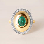 Celestial Emerald Dome Ring Ring ABB-725-EMD-1  - Abtin & Co.