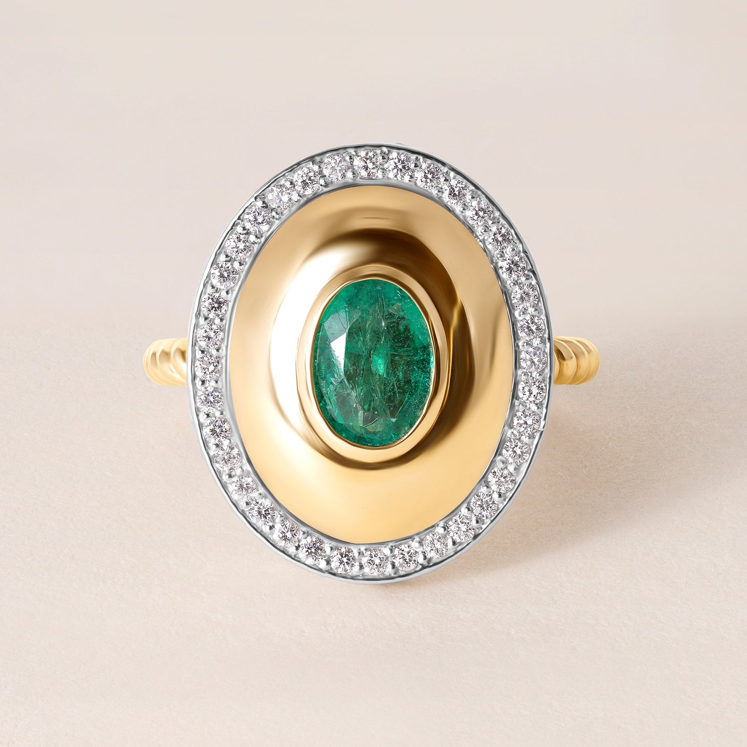 Celestial Emerald Dome Ring Ring ABB-725-EMD-1  - Abtin & Co.