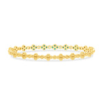 14K Gold Emerald & Diamond Clover Bangle - Abtin & Company 