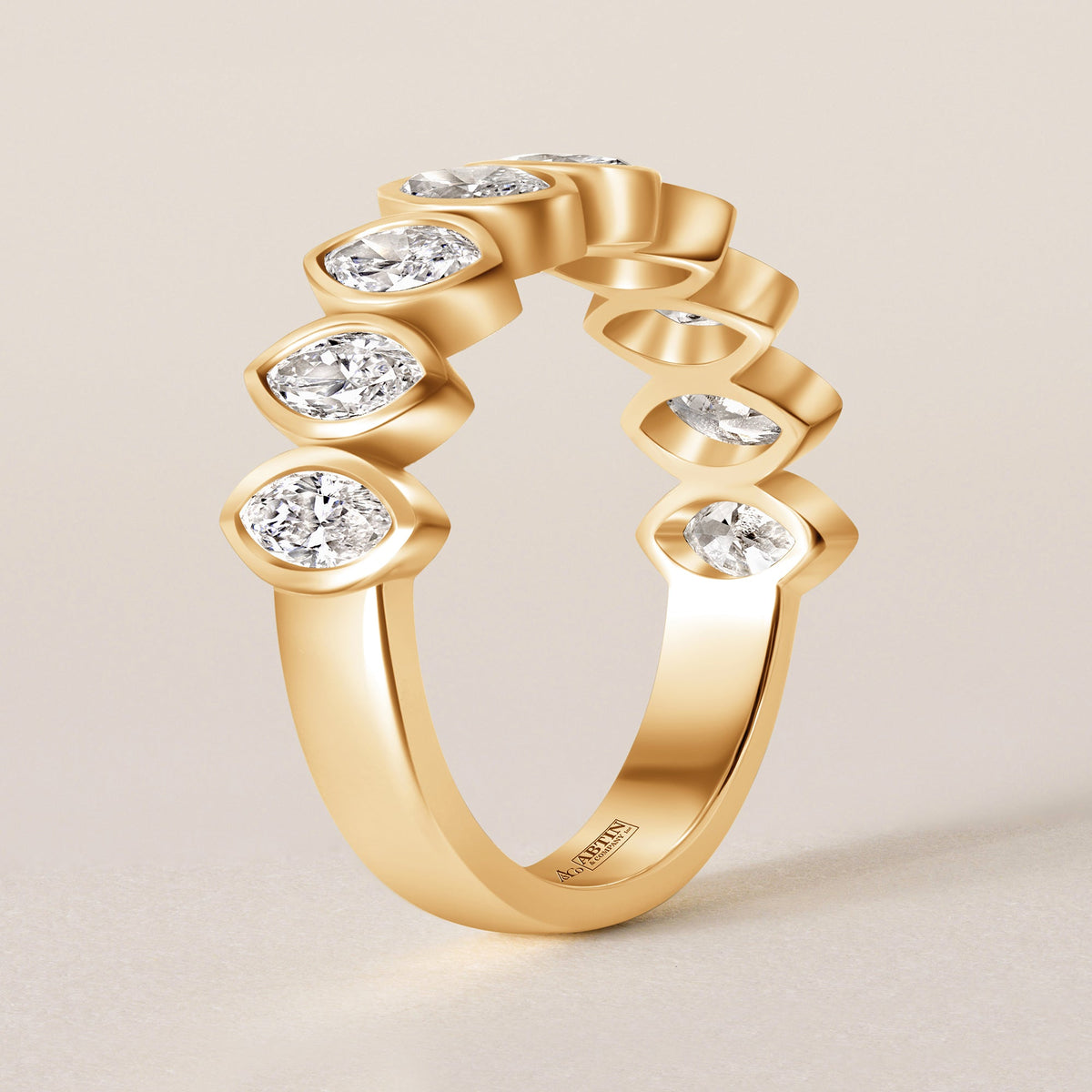 Contour Marquise Band — Halfway Ring ABB-724.1-D-1  - Abtin & Co.